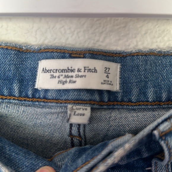 Abercrombie Jean Shorts Curve Love High Rise Mom Short 27/4 - Picture 2 of 4
